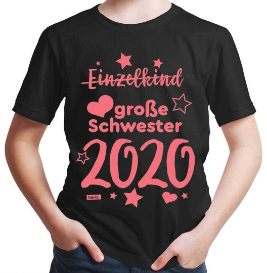 Einzelkind Große Schwester 2020 Sterne Jungen T-Shirt // 19 Farben, 92 - 164 